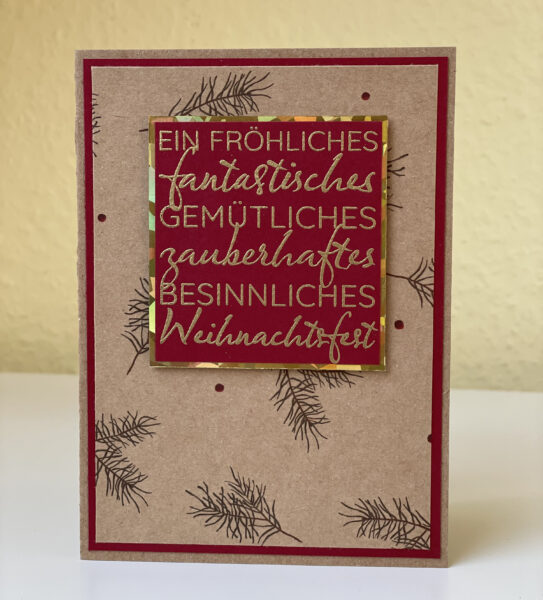 Schnelle Weihnachtskarte 2 - Einsatz von Motivpapier
