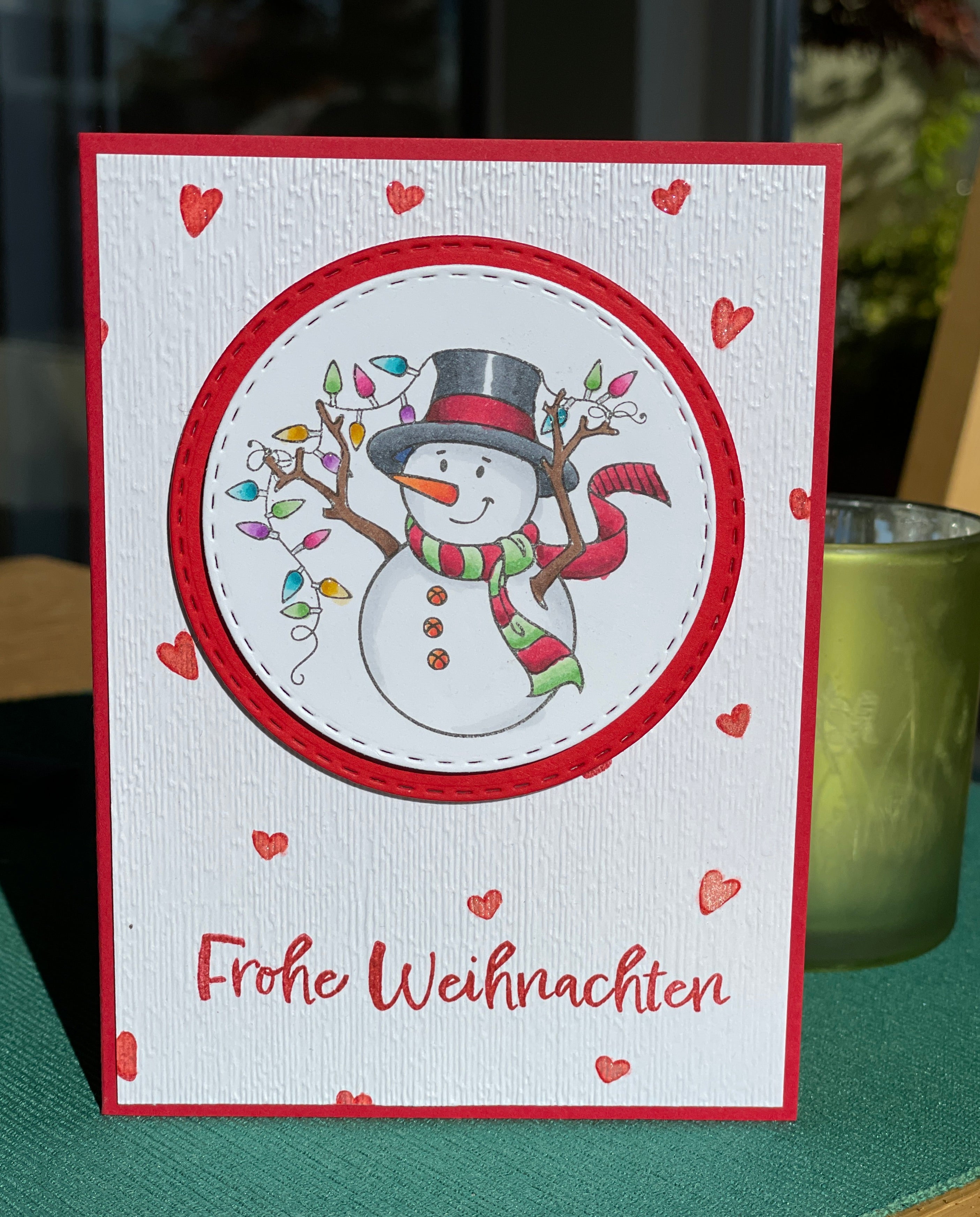 Schneemann in rund