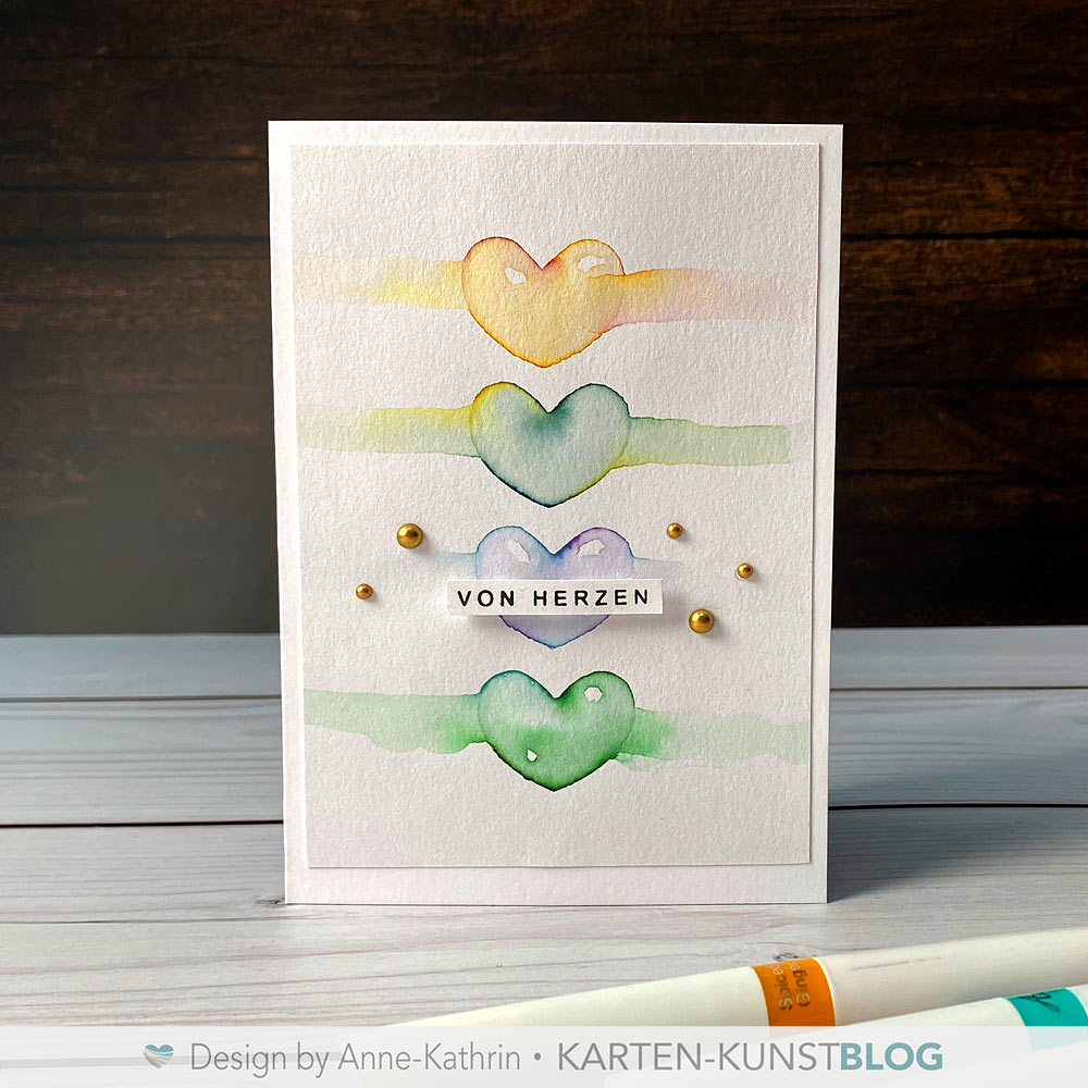 Aquarellherzen für Lieblingsmenschen