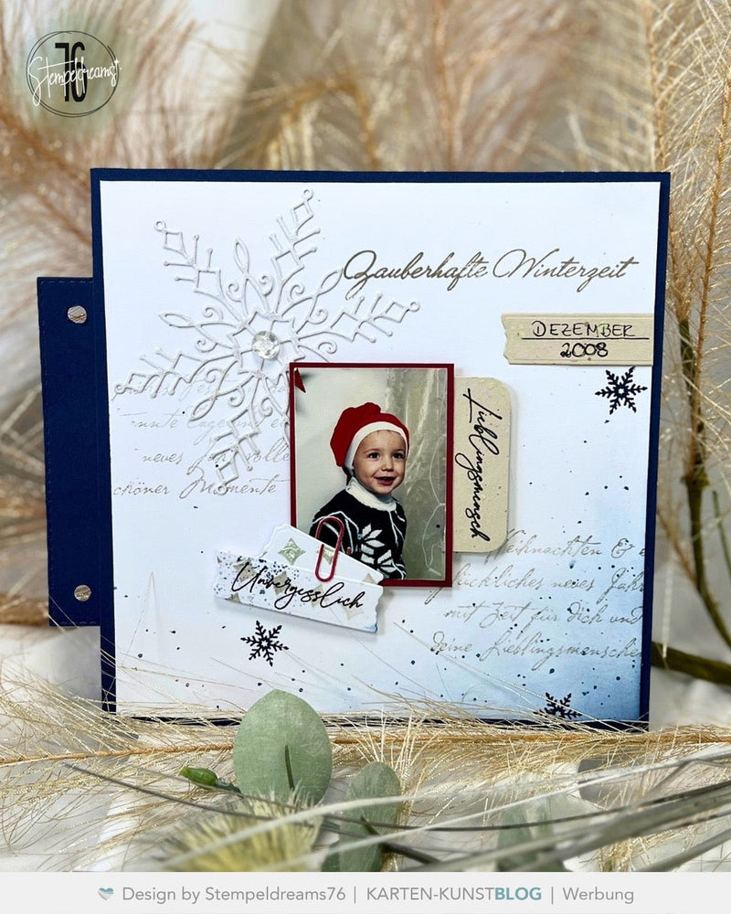 Zauberhafte Winterzeit – Winterliches Scrapbooking mit Erinnerungsfoto
