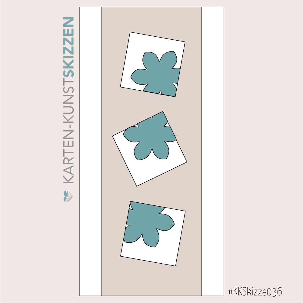 Karten-Kunst Skizze / Card Sketch #KKSkizze036 - 3 Wackel-Quadrate