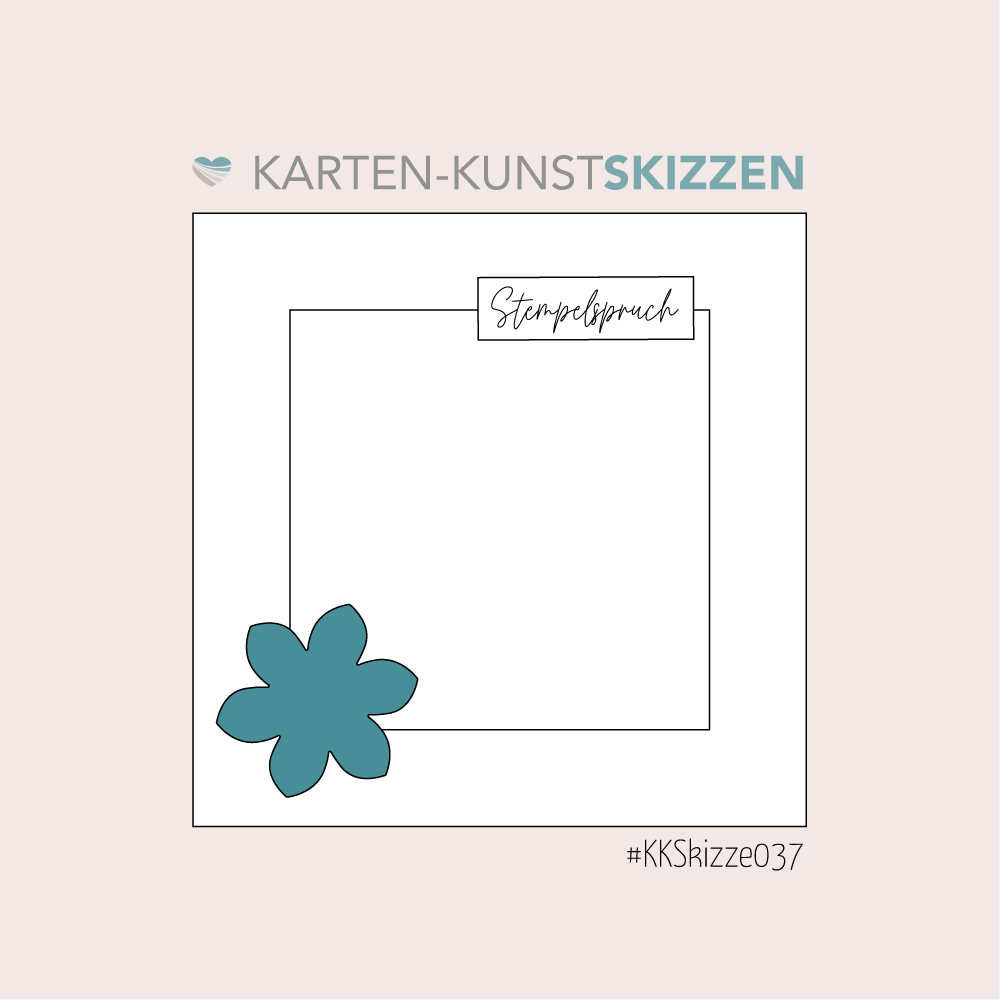 Karten-Kunst Skizzen: Card Sketch #KKSkizze037 – Frühlingsgruß im Quadrat