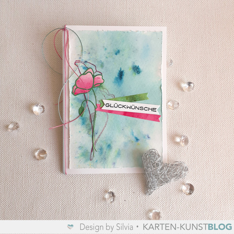 Zarte Karte mit Scribble Poppies: Kreative Inspiration zur #KKSkizze029