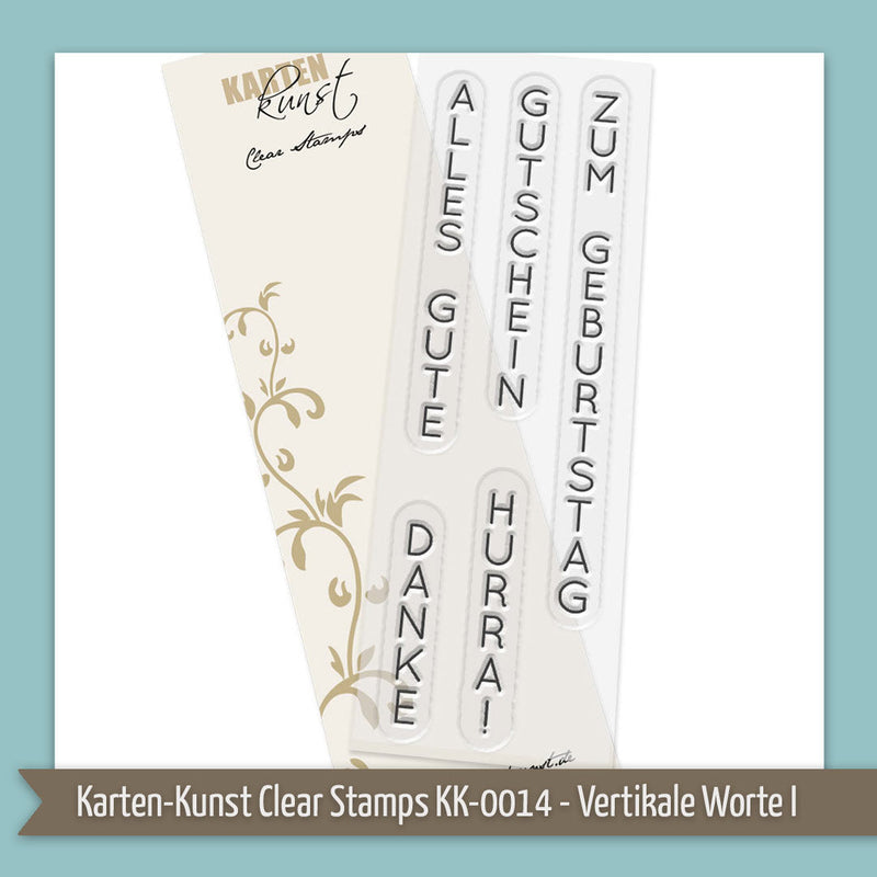 Produkt-Spotlight: Karten-Kunst Clear Stamps KK-0014 - Vertikale Worte I Alles Gute