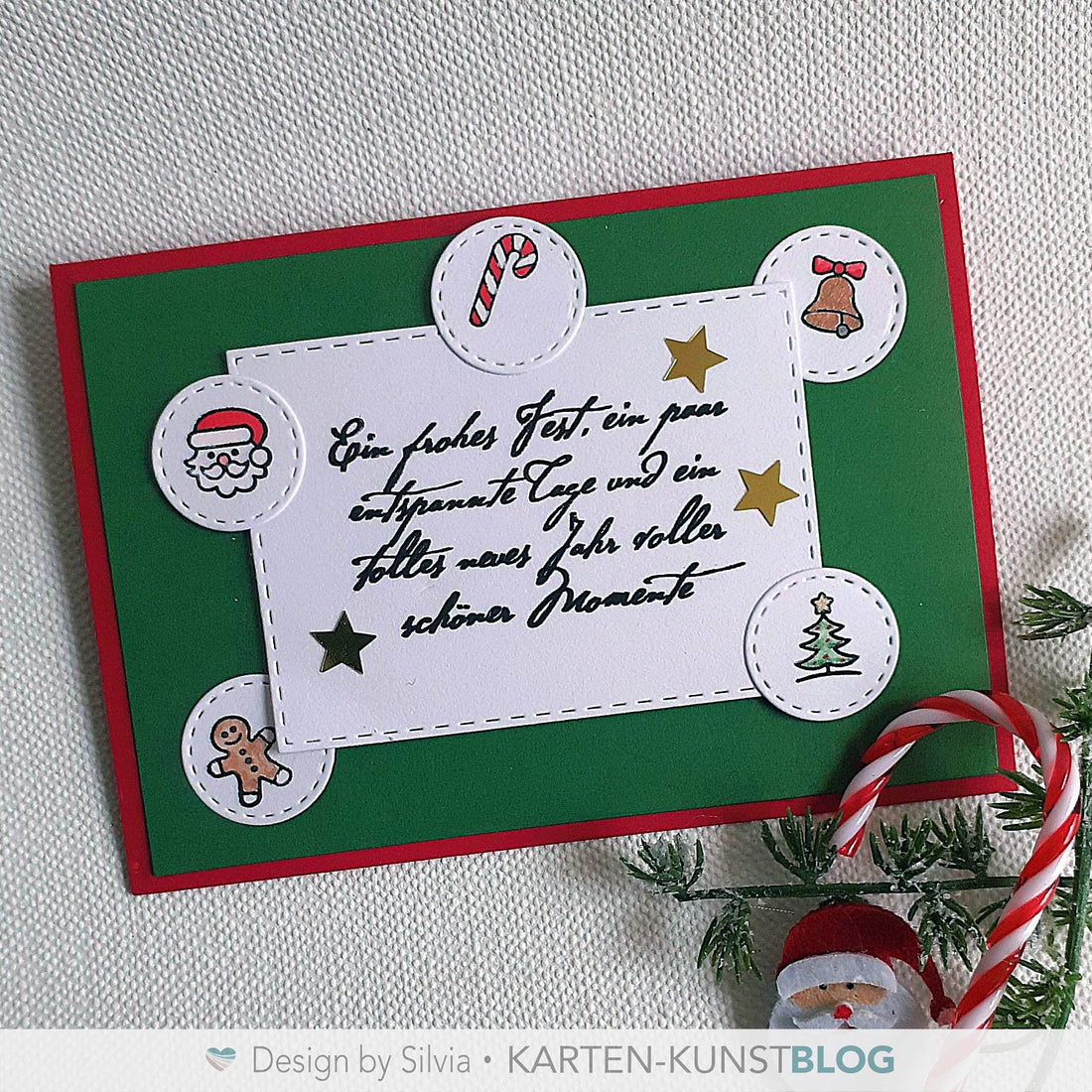Weihnachts-Gruß mit fünf kleinen Motiven