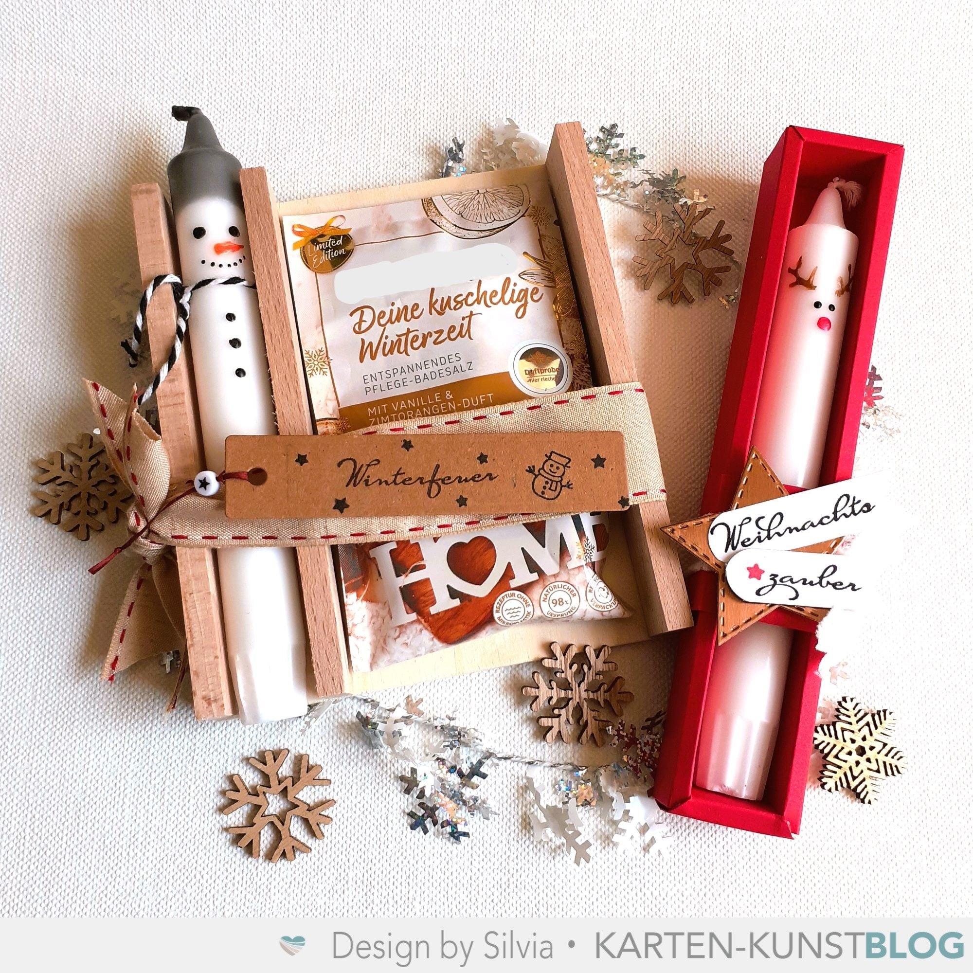 Zauberhafte Kerzenverpackungen mit Geschenkanhängern