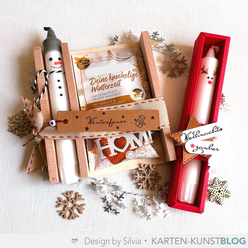 Zauberhafte Kerzenverpackungen mit Geschenkanhängern