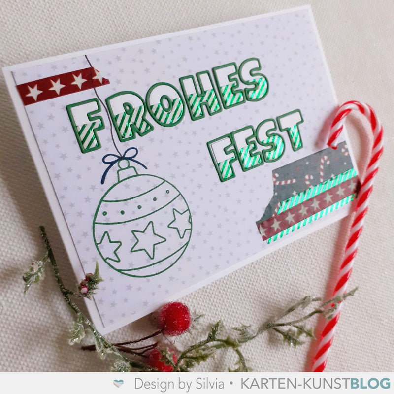 Weihnachtskarte mit dem Lucky Alphabet
