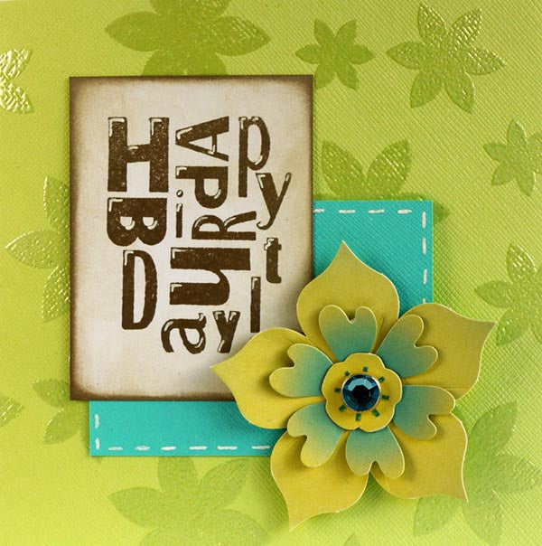 Happy Birthday mit Blume