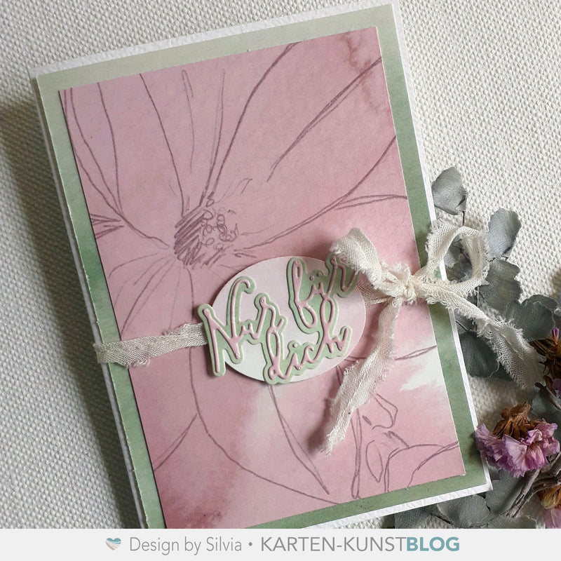 Zarte Pop-Up-Karte mit Mohnblumen