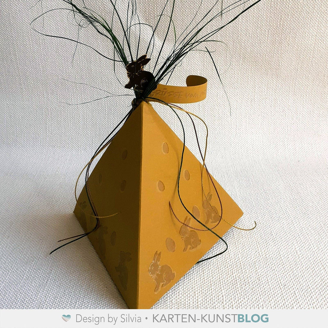 Osterliche Origami Box mit Schattenstempel-Technik