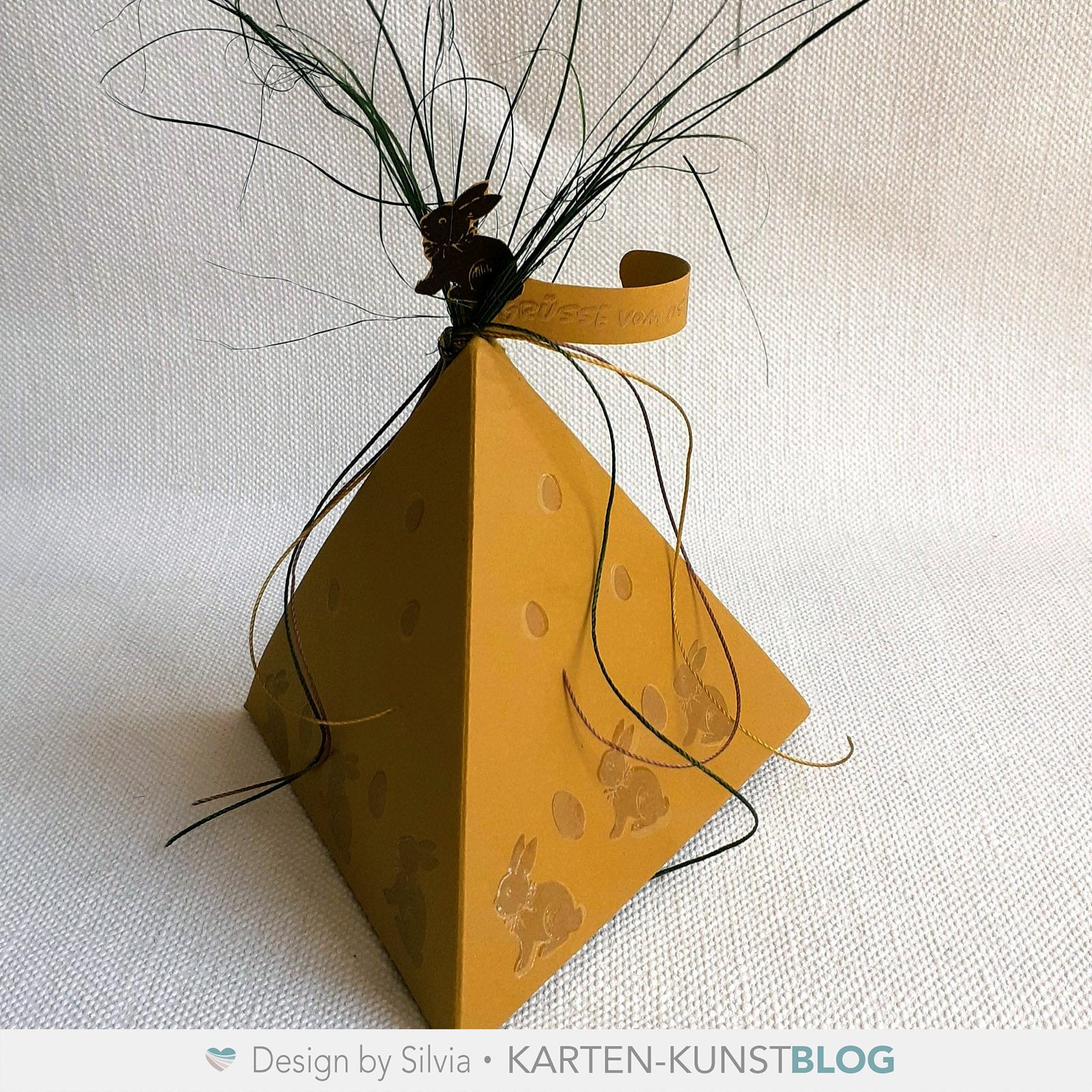 Osterliche Origami Box mit Schattenstempel-Technik