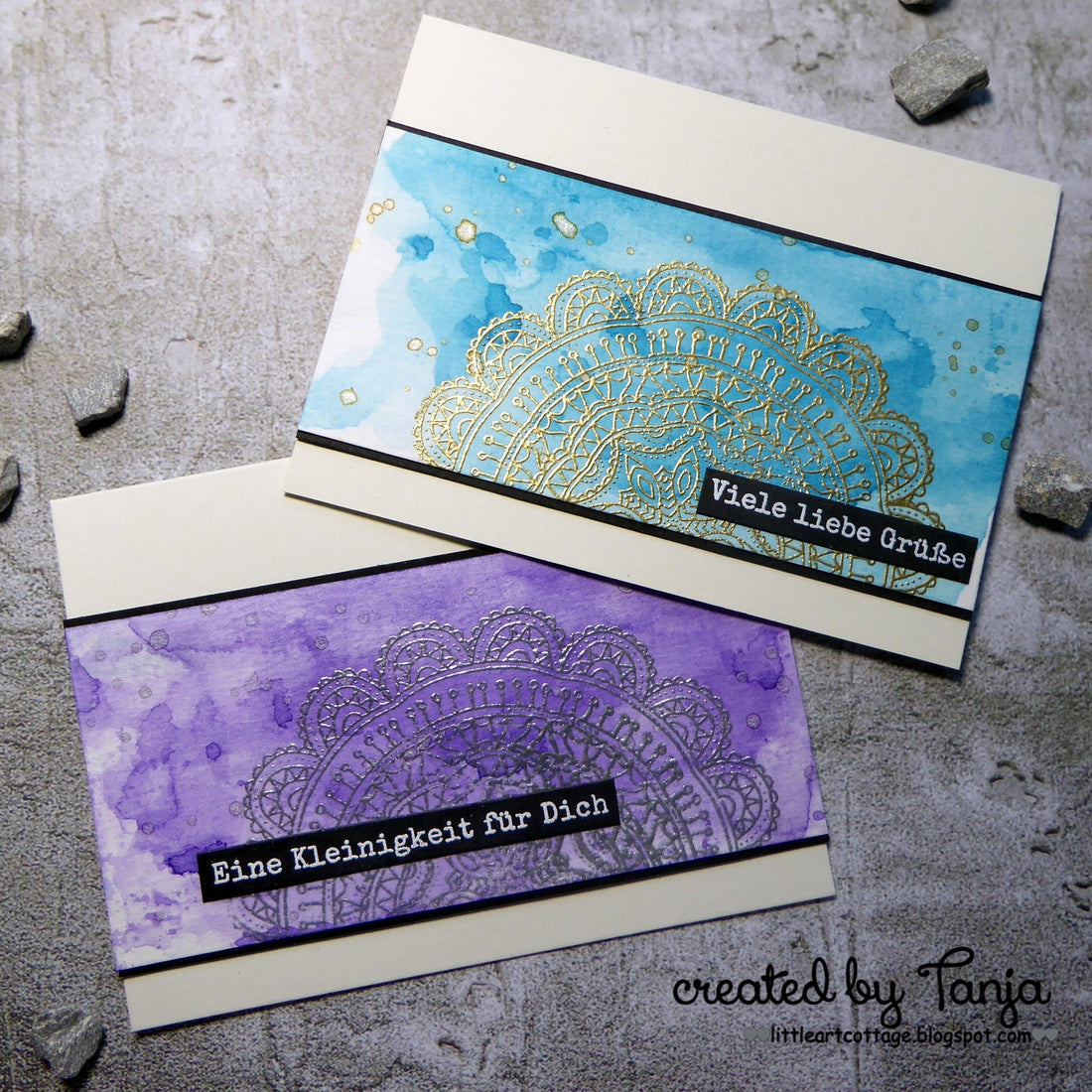 Watercolor Mandala Card Duo