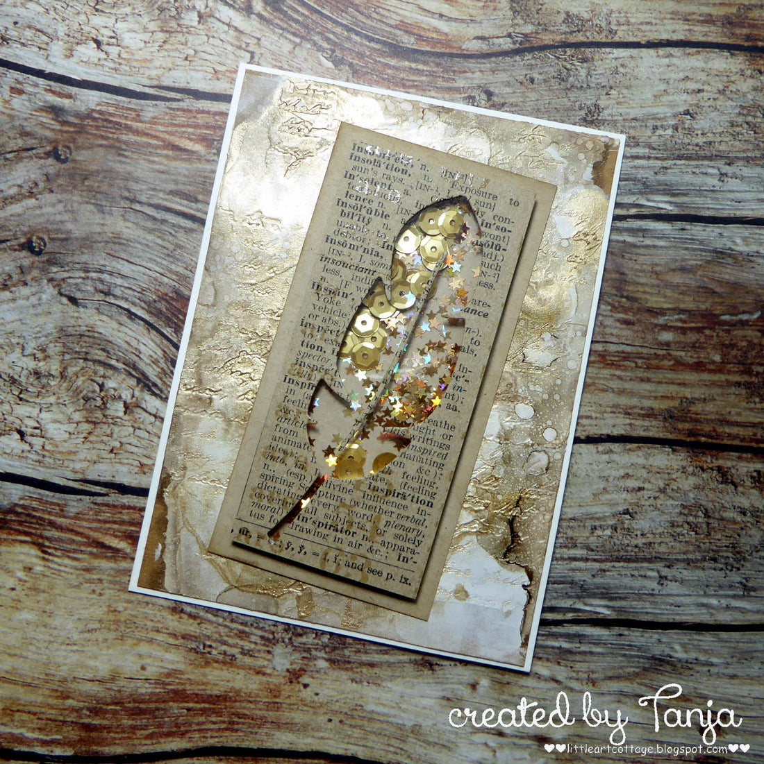 Feder Mixed Media Shaker Karte