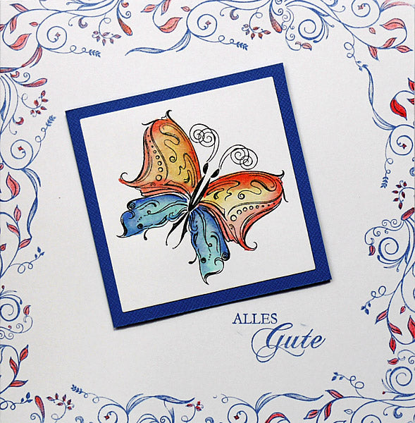 Colorierter Schmetterling