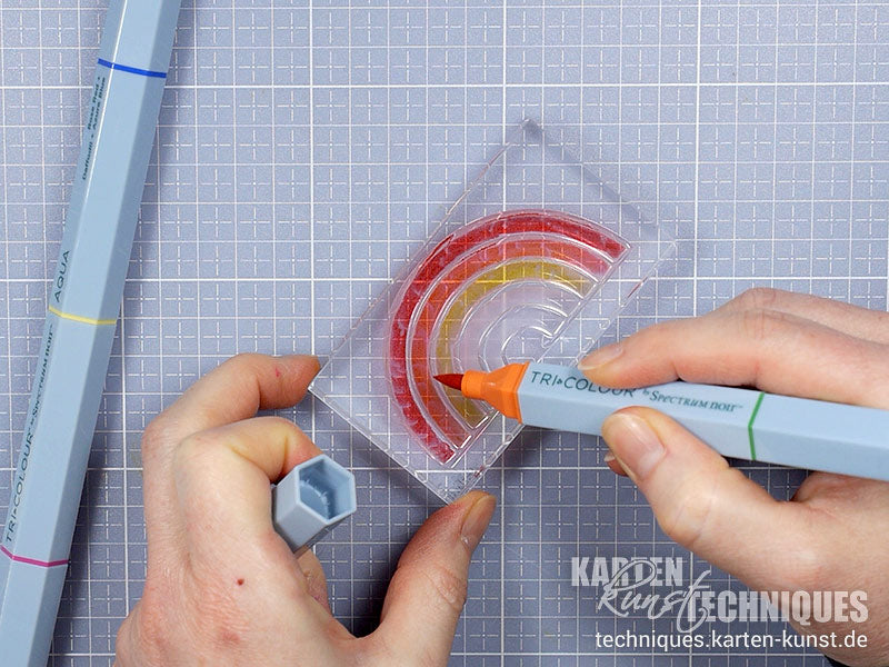 Karten-Kunst Technique #51: Flächenstempel mit Outline