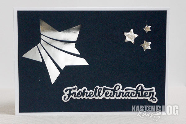 Frohe Weihnachten in Blau-Silber