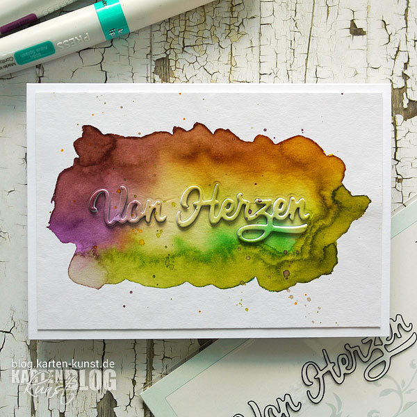 Aquarell-Karte mit Nuvo Aqua Flow Pens - mit Video!