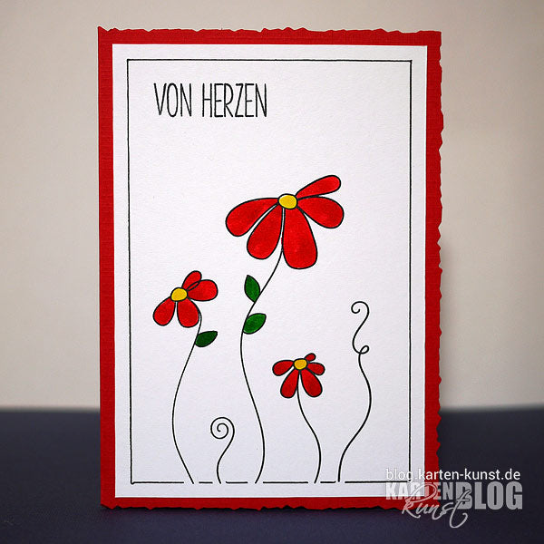 Blümchen-Karte von Herzen