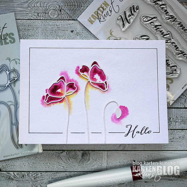 Gestanzte Mohnblumen mit Coloriertrick - mit Video!
