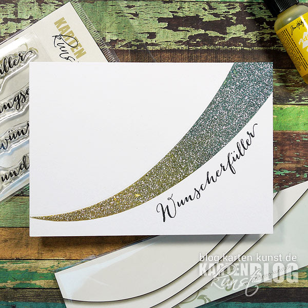 Karten-Kunst Quick Card Friday #08 – Eingefärbtes Glitter-Inlay