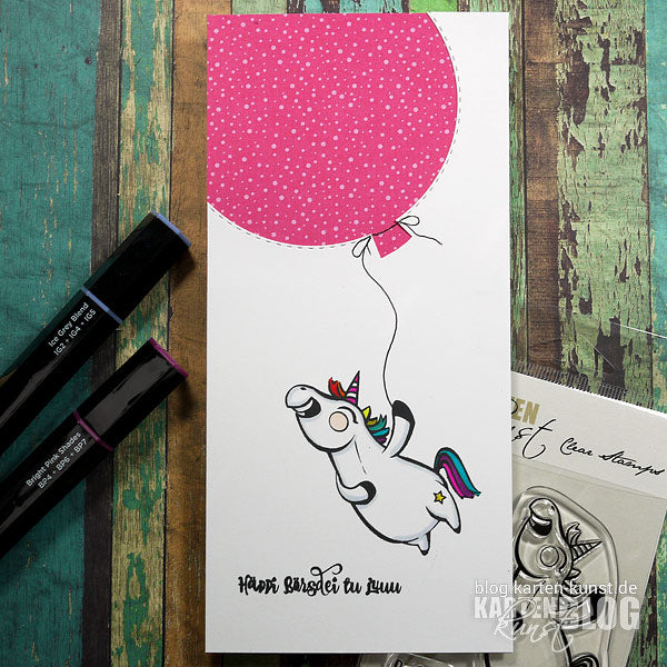 Karten-Kunst Quick Card Friday #23 – Fliegender Barney