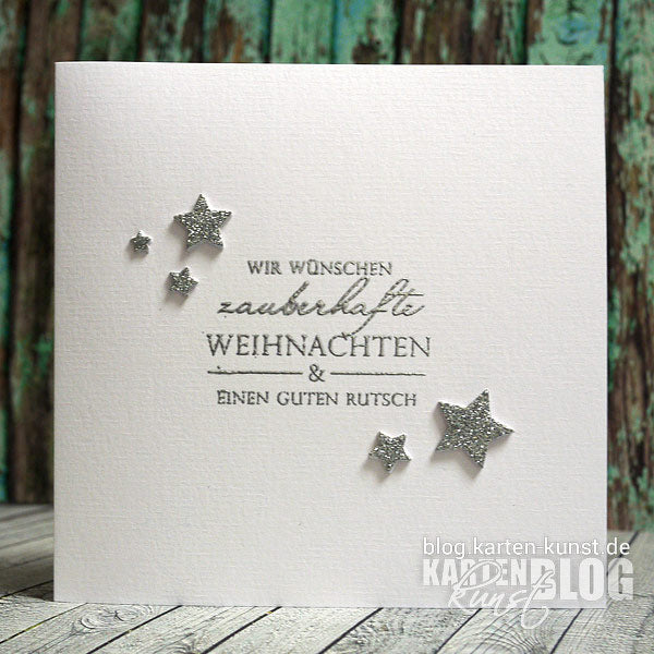 Karten-Kunst Quick Card Friday #25 – Glitzer-Sterne