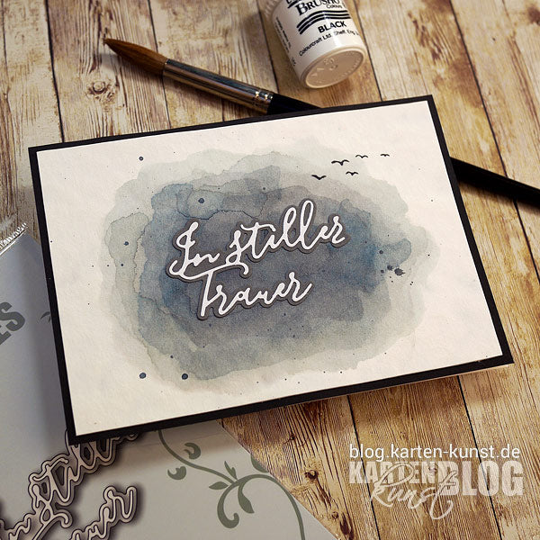 Karten-Kunst Quick Card Friday #37 - Trauer in Aquarell