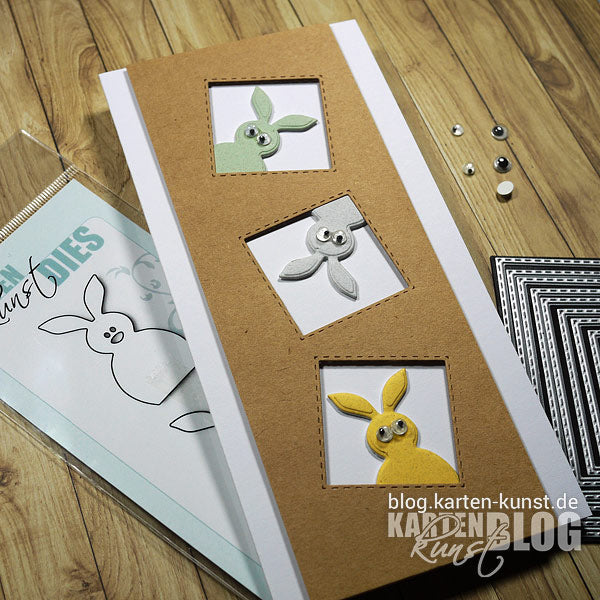 Karten-Kunst Quick Card Friday #38 - Schielende Osterhasen