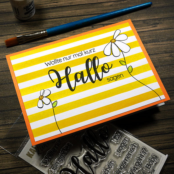 Karten-Kunst Quick Card Friday #43 - Riesiges Hallo aus dem neuen Stempel-Release