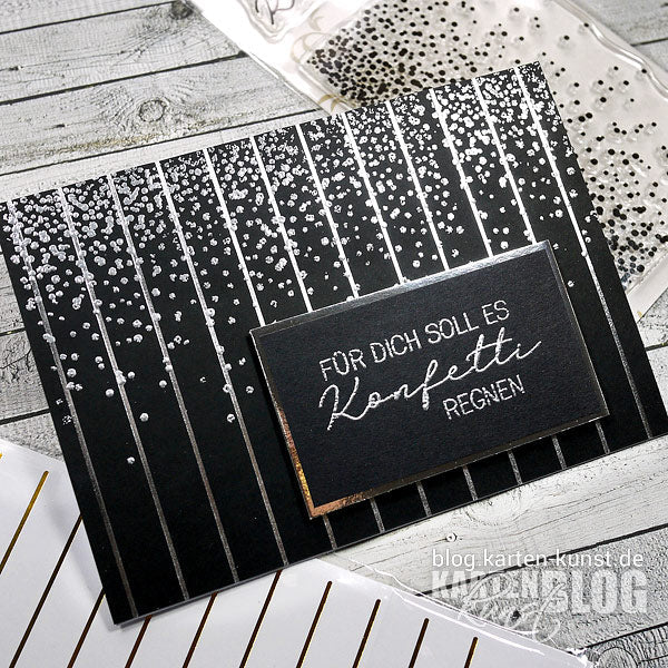 Karten-Kunst Hot Foil Tuesday #04 - Karte im Nadelstreifen-Look
