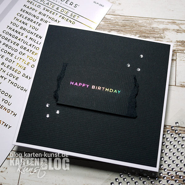 Karten-Kunst Hot Foil Tuesday #08 - Schwarz-bunter Geburtstag