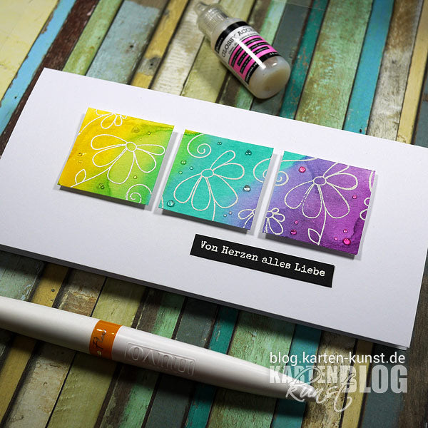 Karten-Kunst Quick Card Friday #50 - Aquarell-Triptychon