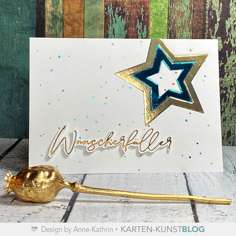 Karten-Kunst Produkt-Woche mit der Hot Foil Plate "Dots" - Punkte Heißprägeschablone