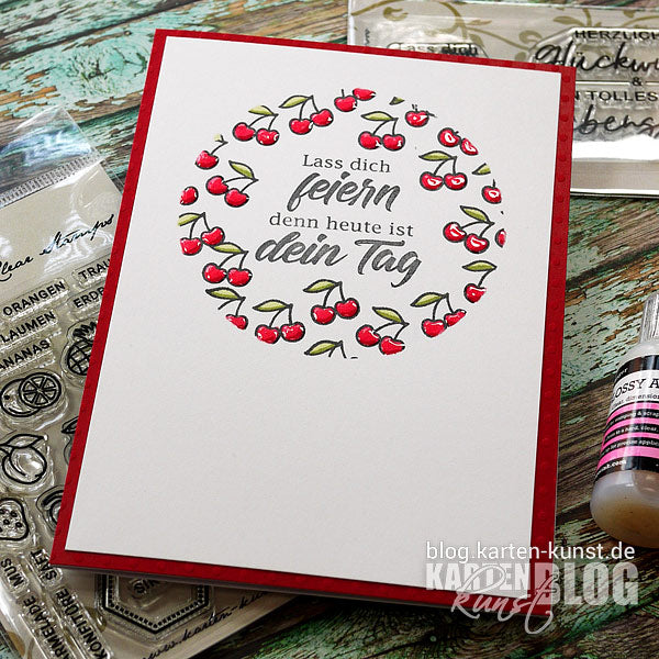 Karten-Kunst Quick Card Friday #59 – Maskierte Kirschen