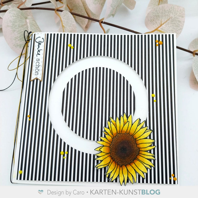 Drehkarte mit Scribble Sunflower