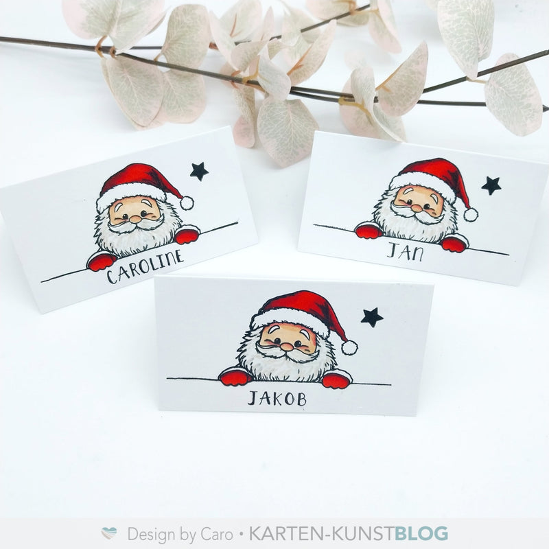 Weihnachtliche Tischkärtchen mit Weihnachtsmann