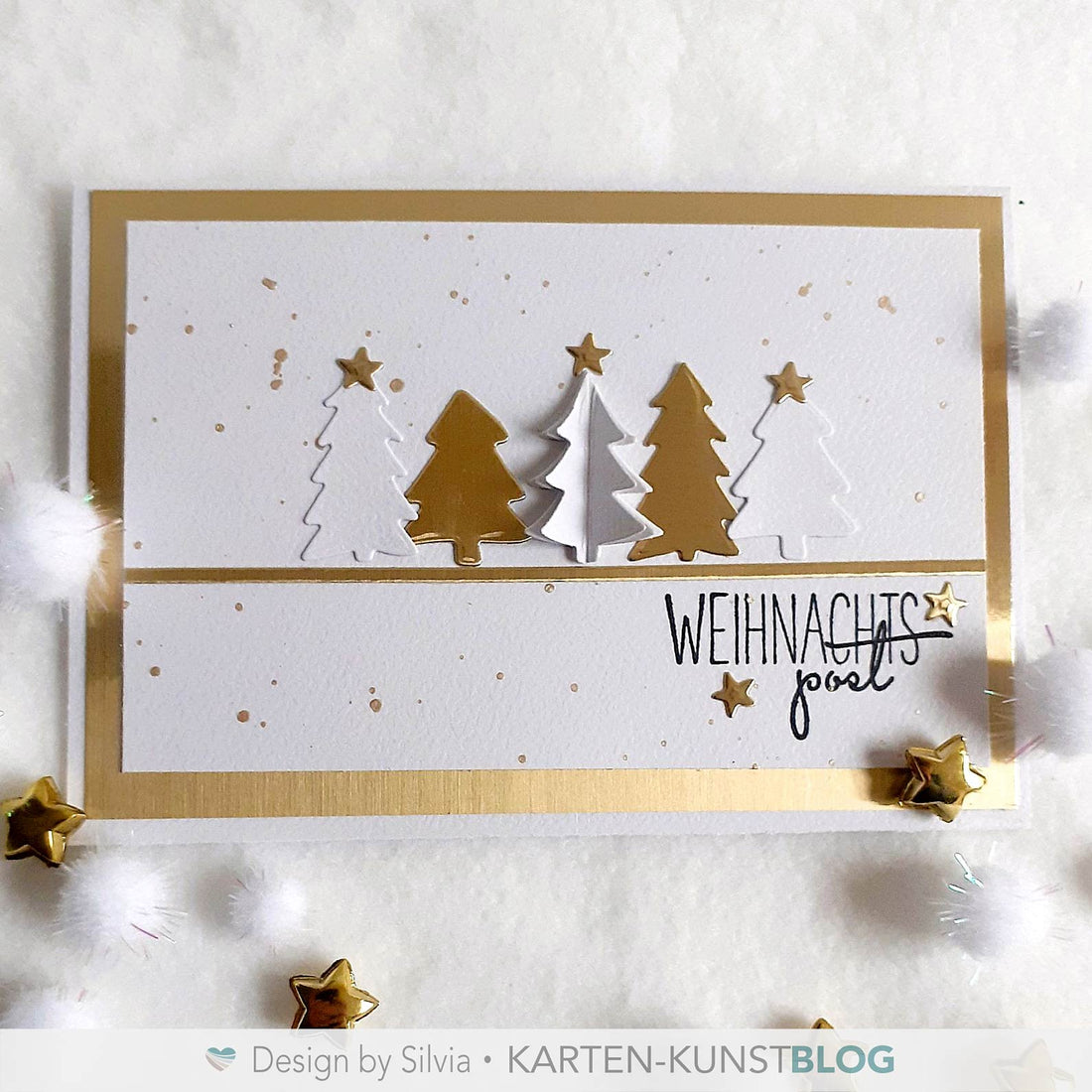 Zauberhafte Weihnachtskarte mit 3D-Tannenbaum