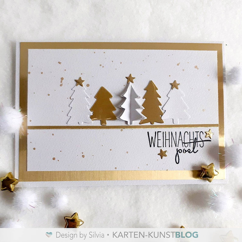 Zauberhafte Weihnachtskarte mit 3D-Tannenbaum