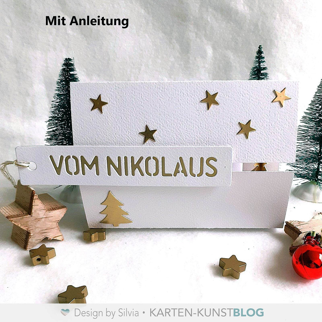 Weihnachtliche Box mit Schiebeverschluss - mit Anleitung!