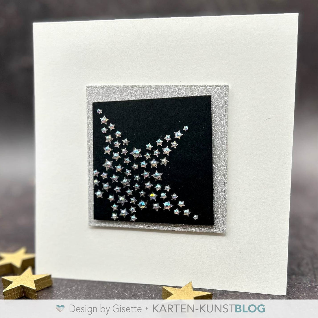 Glitzerkarte mit Hot Foil