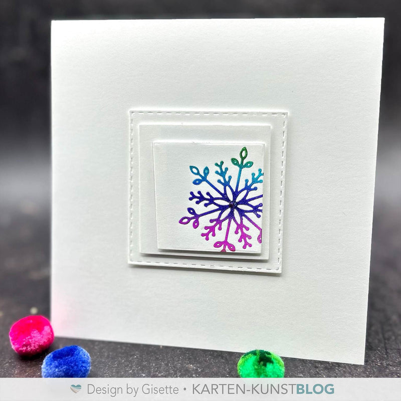 Schlichte Winterkarte mit Regenbogen Hot Foil