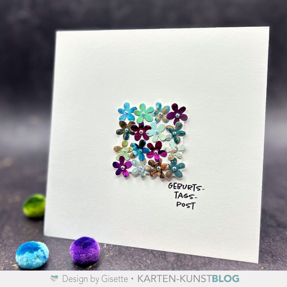 Alcohol Ink Woche: Blütenmeer mit Alcohol Ink Resten