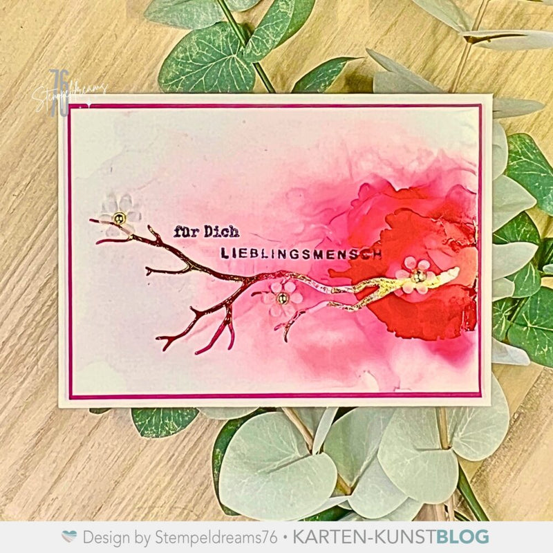 Eine Karte für den Lieblingsmensch zum Abschluss der Alcohol Ink Woche!