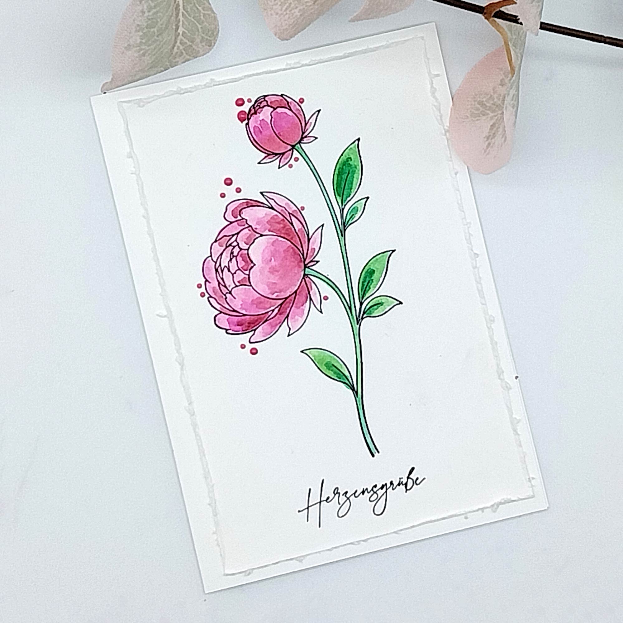 Karten-Kunst Clear Stamps KK-0301 - Elegante Pfingstrose