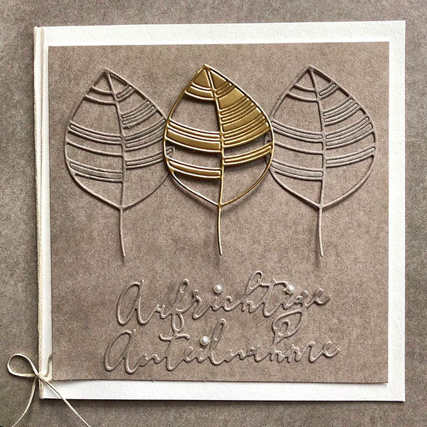 Karten-Kunst Stanzschablone kk-D116 - Elegant Script Aufrichtige Anteilnahme