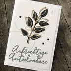 Karten-Kunst Stanzschablone kk-D116 - Elegant Script Aufrichtige Anteilnahme