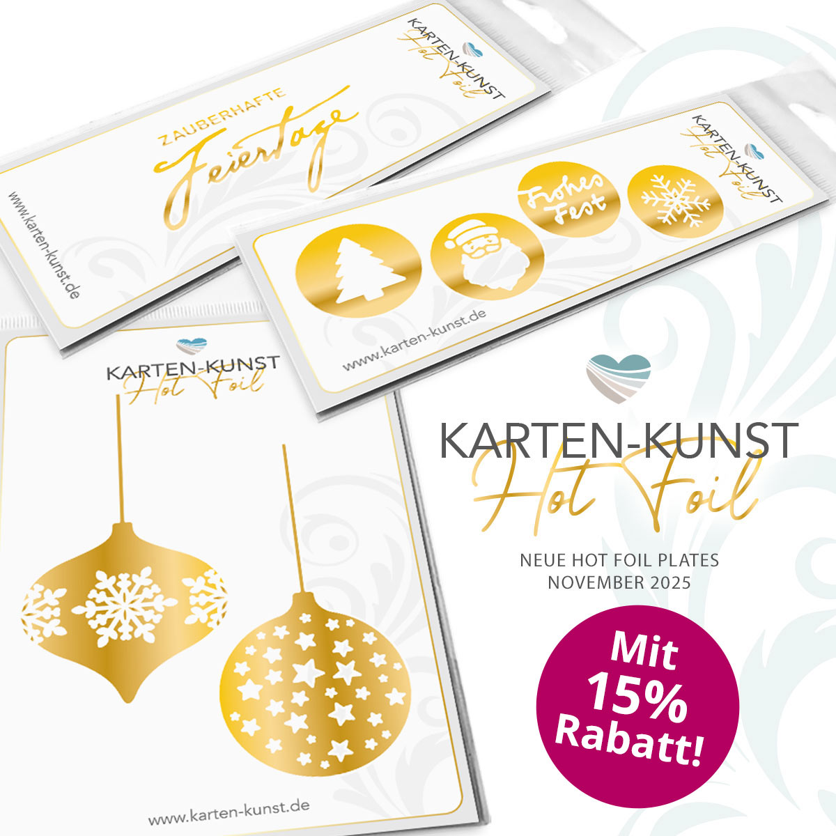 Hot Foil Plates - die neuen Weihnachtsmotive im Set mit 15% Rabatt