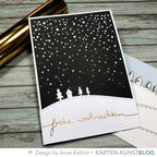 Blog Image for Schnee in der Nacht - Weihnachtskarte mit weißer und goldener Hot Foil Folie