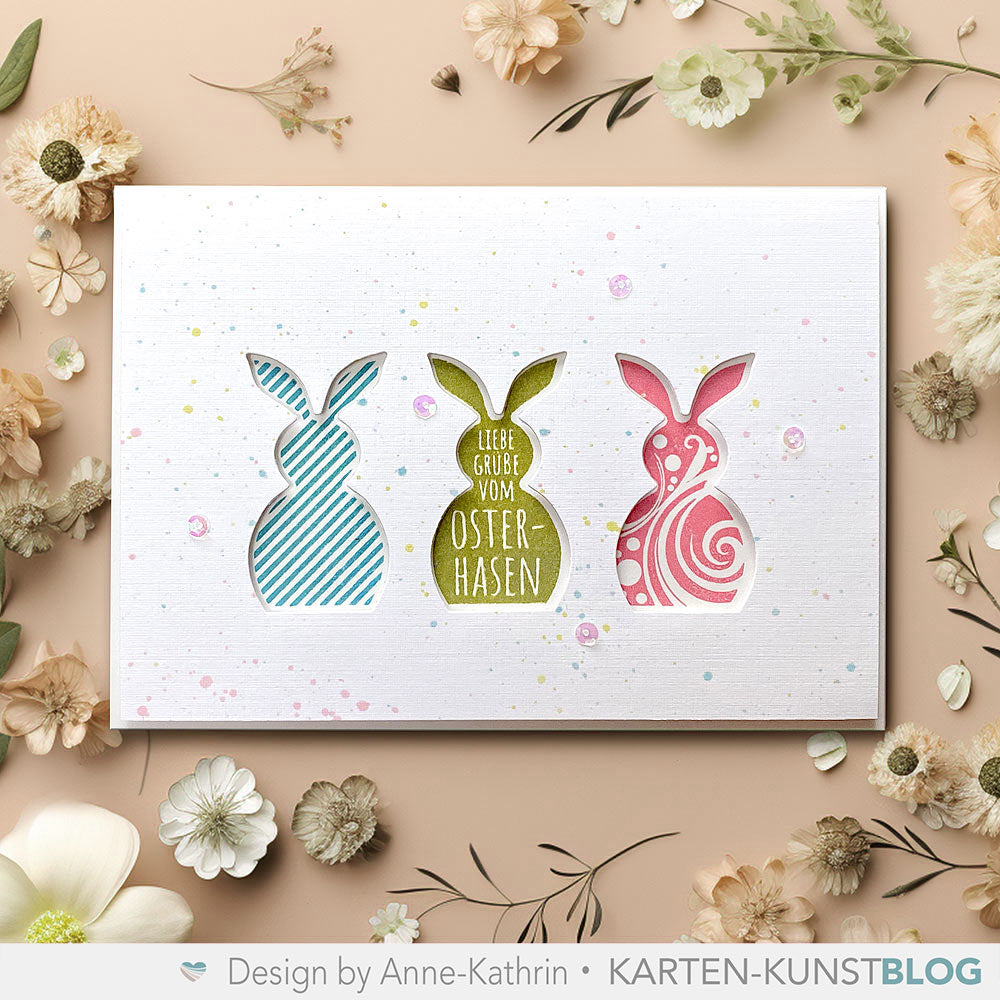 Karten-Kunst Clear Stamps KK-0258 - Osterhasen / Easter Bunnies